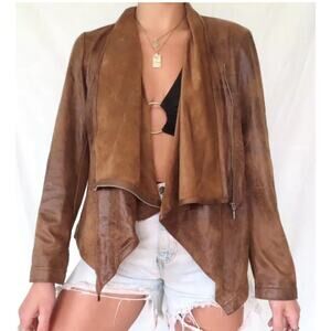 INC INTERNATIONAL CONCEPTS Brown Asymmetrical Cape Jacket Women’s SZ XL brown